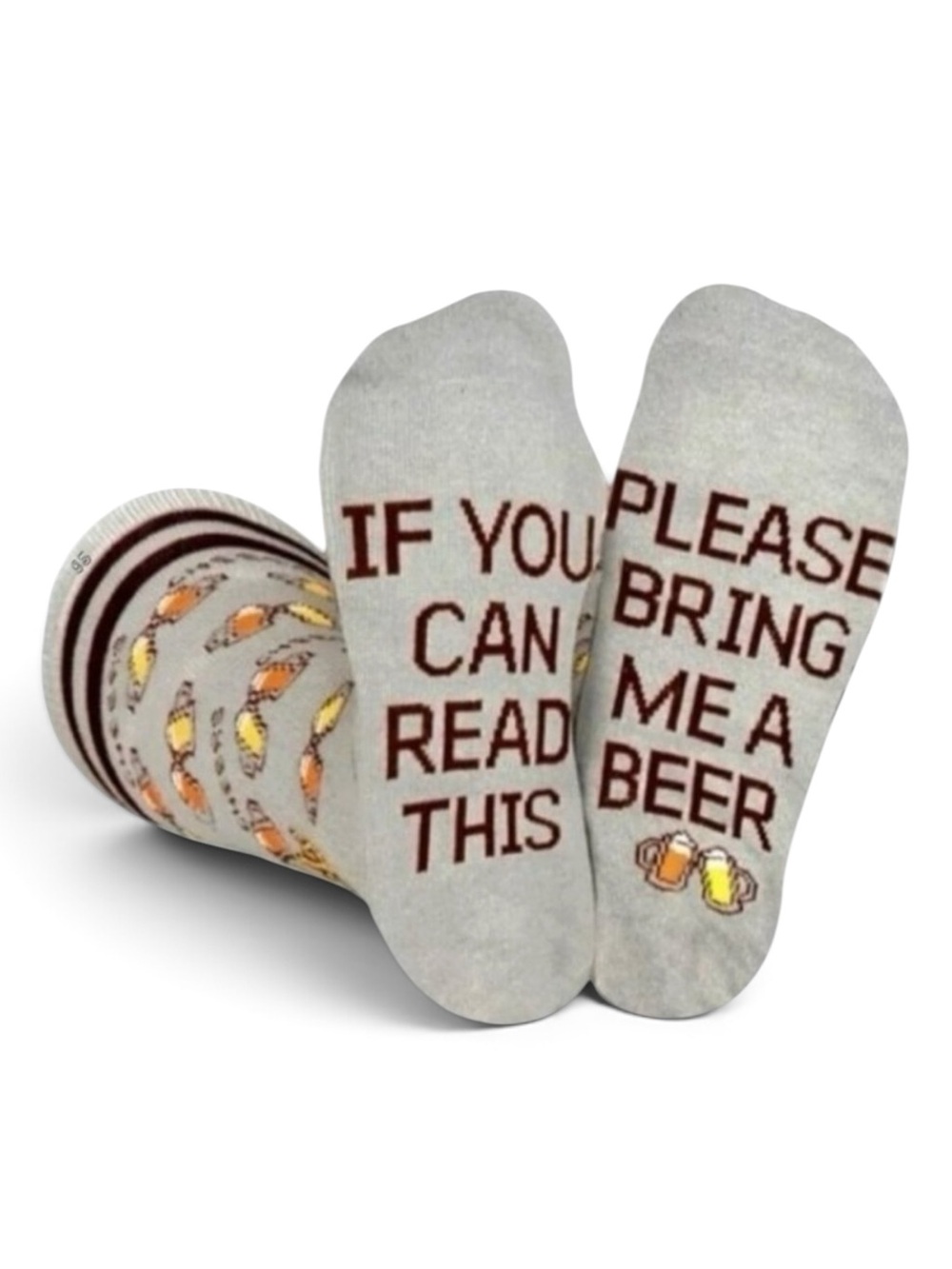 Saucey Socks “Please Bring Me a Beer” Knee‑High Socks – Funny Beer Gift – Size L - Picture 3 of 14